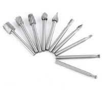 Set di 10 frese rotanti in carburo di tungsteno ad alta velocità, punte da trapano a torsione in acciaio con gambo da 1/8" (3 mm) / Utensile rotante fai da te per lavorazione del legno, intaglio, inci