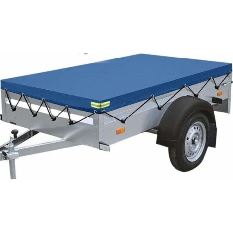CHOYCLIT Lona para remolque, lona impermeable con cuerda de goma, lona protectora plana de 208 x 114 x 13 cm