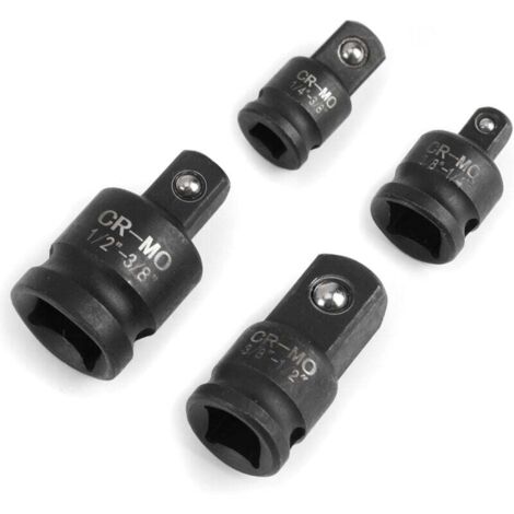 CHOYCLIT Reductor de adaptador de impacto, adaptador de 1/2 a 3/8, 3/8 a 1/2, 1/4 a 3/8, 3/8 a 1/4, adaptador de enchufe para llave dinamométrica, trinquete y taladro (1/5)