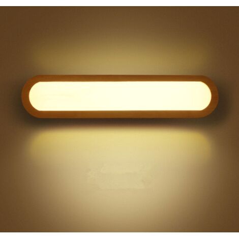 Aplique LED de pared para dormitorio, aplique LED de pared para interior, lámpara de pared LED de madera regulable, para dormitorio, sala de estar, oficina, pasillo, escalera, baño (45 cm) (1/5)