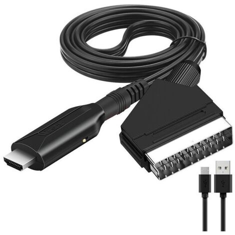 Adaptador de corriente CHOYCLIT, cable Scart a HDMI - Adaptador Scart a HDMI - Convertidor de audio y vídeo todo en uno Scart a HDMI 1080p/720p (1/5)