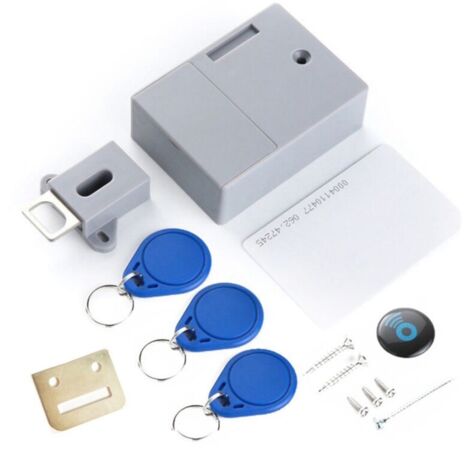 Cerradura eléctrica CHOYCLIT, cerradura electrónica RFID para gabinete, cerradura electrónica oscura oculta, bricolaje para gabinete de madera, casillero, cajón, zapatero, cerradura de cajón (1/5)