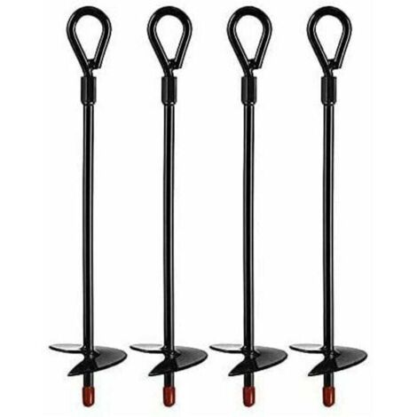 Estaca de tierra CHOYCLIT, anclajes de tierra, anclajes de tierra resistentes para barrenas de 5 pulgadas, juegos de anclajes de tierra para carpas, toldos, refugios, camas elásticas y columpios (4 pi
