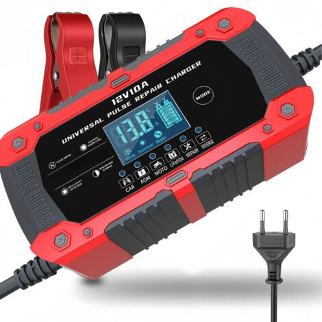 Cargador de batería de litio multiusos de 12 V y 10 A para coche, motocicleta y cortacésped. (1/2)