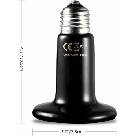 SUNOYA Reptilien Wärmelampe 25W/50W - Keramik E27 Mit Temperaturregler Für Schildkröten, Schlangen & Eidechsen