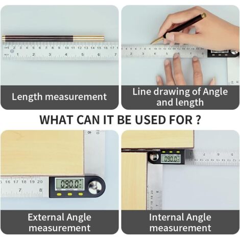 Digitale Wasserwaage Mit 4-seitigem Magnet – LCD, Wiederaufladbar, ±0,2° Genau, Für Bau & Holzwerkstatt