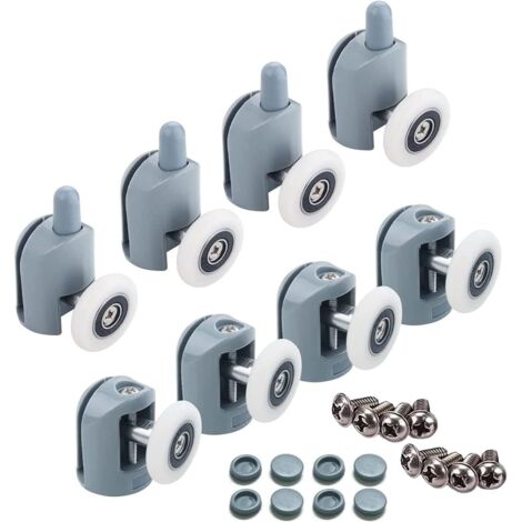LaBlanc – 8er-Pack Duschtür-Ersatz-Doppelrollen, Räder mit 23 mm
