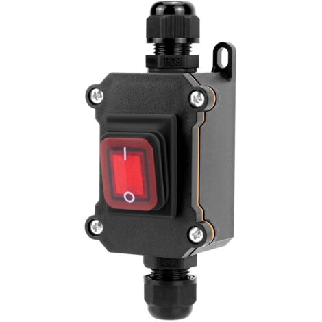 IP65 wasserdichter Inline-Schnurschalter mit roter Kontrollleuchte, 220 V 30 A, DPST-Wippschalter, Ein-/Aus-Steuerung mit zwei Positionen (1/5)