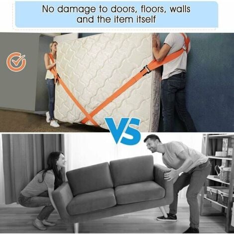 Tragegurte Umzugsset 2 Personen - Hebegurte Für Möbel Bis 400kg Mit Schulterpolster