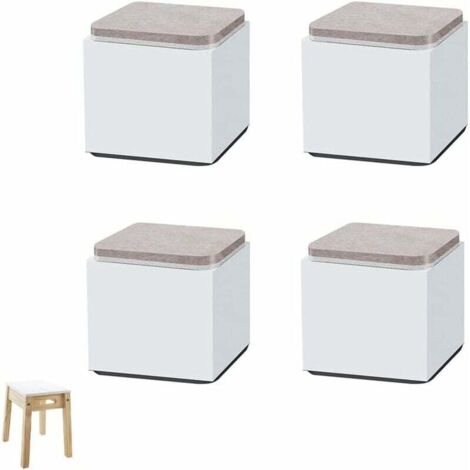 4 Stück Möbelerhöhungen, Bettbeinerhöhungen, Betterhöhungen, Stahlmöbelerhöhung, für Couchtische, Schränke, Sofas, Möbel, Beistelltische (weiß), 60 x 52 mm (1/5)