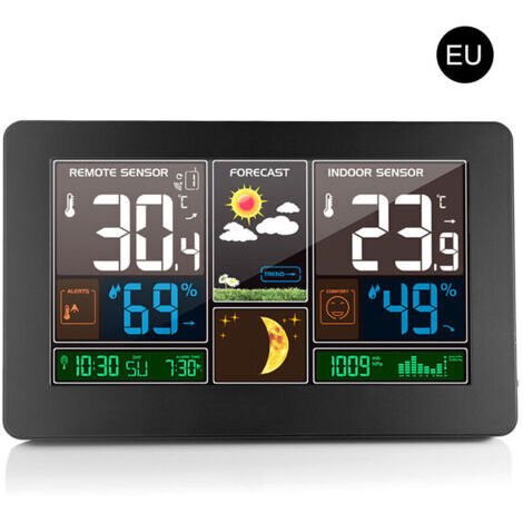 LaBlanc - Kabellose Innen- und Außenwetterstation 3 in 1 Wetterthermometer Hygrometer Barometer, Schwarz (1/5)