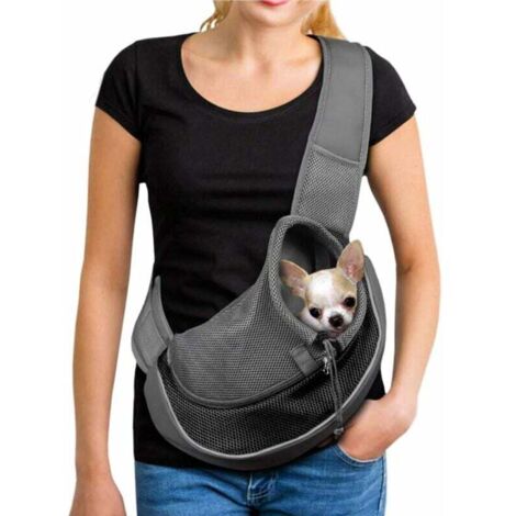 Tragbare Hundetragetasche, atmungsaktive Netz-Umhängetasche für Hunde und Katzen, Welpen, Haustier-Schultertasche, verstellbare Tragetasche, Reisetasche für kleine Tiere, Hund, S (1/5)