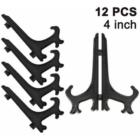 12 Stück Kleine Kunststoff-Staffeleien - 17,8 Cm, Schwarz/transparent - Perfekt Für Fotos, Teller & Sammelkarten