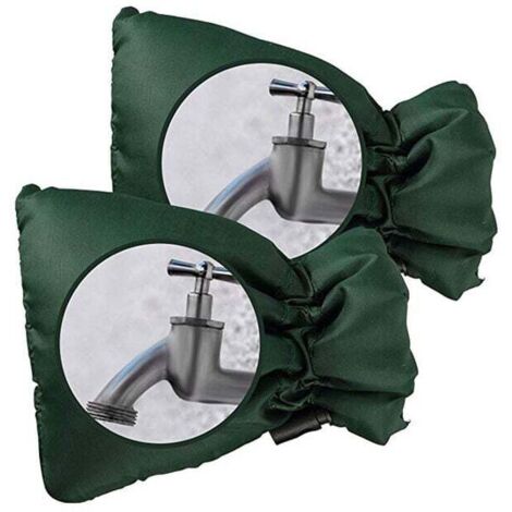 2er-Pack bequeme Wasserhahn-Abdeckung, schützt Ihren Outdoor-Wasserhahn, dicke Outdoor-Wasserhahn-Abdeckung vor Frost, grün (1/5)