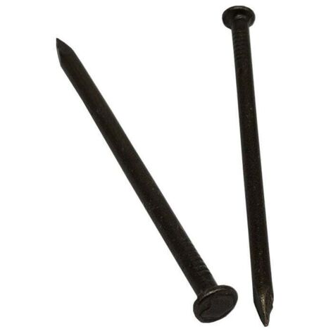 Hardware-Nägel, Länge, Kohlenstoffstahl, Punktpunkt, Wandzement, Schwarz, 80 Stück (1/5)