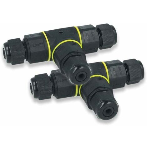 Set mit 2 wasserdichten T-Stücken, IP68, maximaler Querschnitt von 2,5 mm² [Energieklasse A] (1/5)