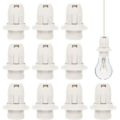 LaBlanc – E14-Lampenfassung, 10 Stück, E14-Kunststoff-Lampenfassung, 250 V, 2 A, Vintage-Lampenfassung, Halter, E14-Fassungsadapter für E14-Schraubbirne, Energiesparlampen-Schraube