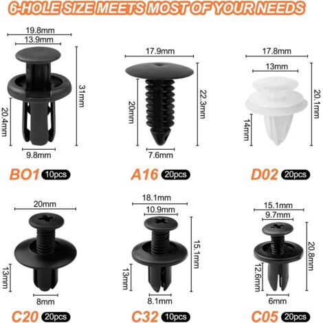 LST 10x Spreizniete Motorhauben Abdichtung Befestigung Clips