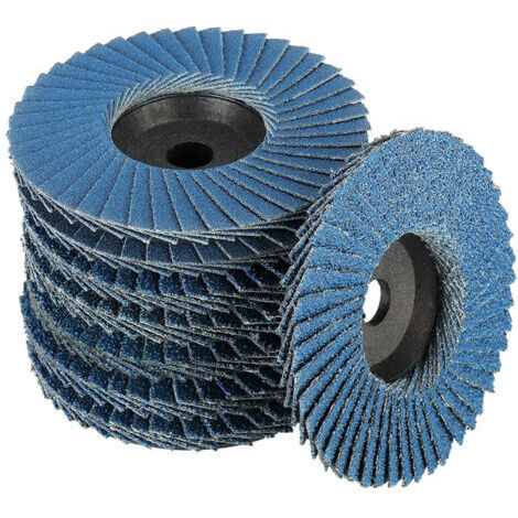 LaBlanc - 8er Set Fächerschleifscheiben, Fächerschleifscheiben, Ø 76 mm x 10 mm Körnung 40/60/80/120, für Metall, Stahl und Holz, Beschichtet mit Fächerschleifscheiben, blau (1/5)