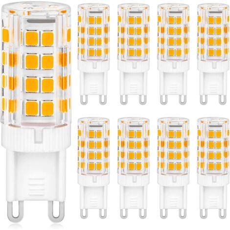 G9 LED-Lampen, Warmweiß 3000 K, 500 lm, 5 W, entspricht 50 W Halogen, G9-Glühbirne, AC 220–240 V, kein Flimmern, nicht dimmbar, Energiesparlampen für Schlafzimmer und Wohnzimmer, 8er-Pack [Energieklas (1/5)