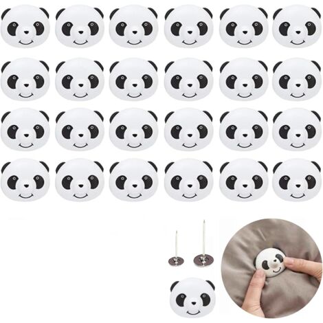 24 Stück Bettdeckenklammern, süße Panda-Bettbezugklammern, Bettdeckenklammern aus Kunststoff, für Matratzen, Bettbezüge und Kleidung (1/5)