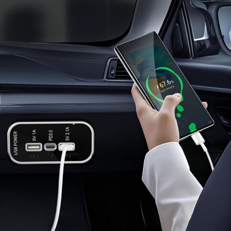 Ports 12V USB-Buchse, PD3.0 & Dual USB Ladebuchse, 12V USB-Ladebuchse