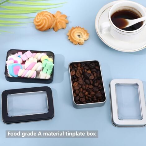 6 Mini Blechdosen Mit Schiebedeckel - Schwarze Metallboxen Zur Aufbewahrung