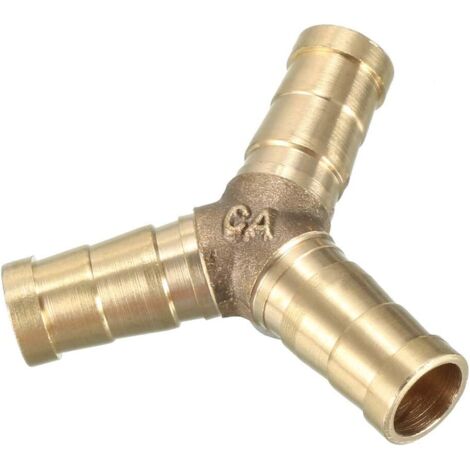10 mm Messing-Schlauchverbinder mit Widerhaken, 3-Wege-Y-Form (1/4)