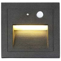 1 Stück LED-Wandeinbaustrahler 3W Wandleuchte Treppenlicht Lampe Bewegungsmelder Bodeneinbau-Treppenleuchte 2800K Warmweiß