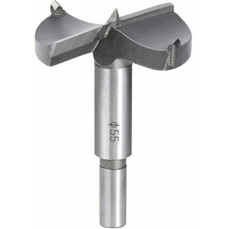 Punte da trapano per legno, fresa per legno in carburo da 55 mm, per l'installazione di porte sferiche in legno, cassetti, compensato, per realizzare rapidamente fori puliti a fondo piatto nel legno. (1/5)