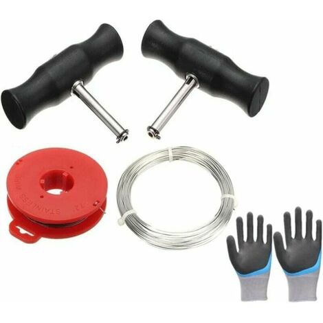 Kit di strumenti per la rimozione del parabrezza dell'auto, filo per il taglio del parabrezza con manici, filo per il taglio della rimozione dei finestrini con manici, strumenti universali per la rimo (1/5)