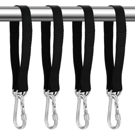 Set Cinghie Sospensione Per Amaca – 2 Cinghie In Poliestere Da 2 M Con Moschettoni, Per Campeggio E Altalene, Carico 300 Kg