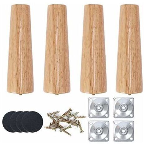 Gambe per mobili in legno dritte da 20 cm, gambe per tavolini da caffè in legno, gambe per mobili in legno massello di rovere per divano letto, tavolo, poltrona, comodino, armadio