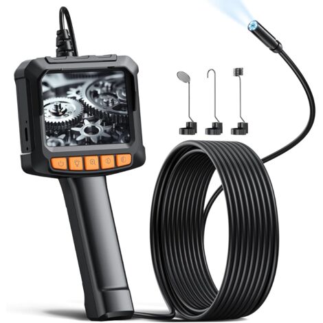 Telecamera Endoscopica Con Schermo 4,3" – 8 LED, Ricaricabile USB-C, Sonda 7,9 Mm, IP67, Accessori Inclusi