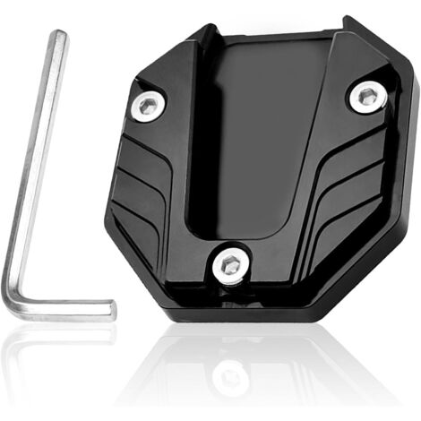 LaBlanc - Supporto universale per cavalletto per moto, cavalletto laterale per moto, piastra di estensione per cavalletto per moto, estensione per cavalletto per moto in lega di alluminio CNC, nero (1/5)