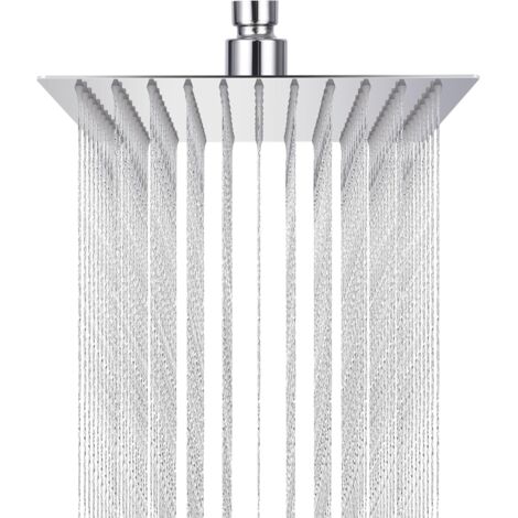 Soffione Doccia A Pioggia 10 Pollici, Rotondo In Acciaio Inox 304, Con Ugelli In Silicone, Per Soffitto O Parete - 6