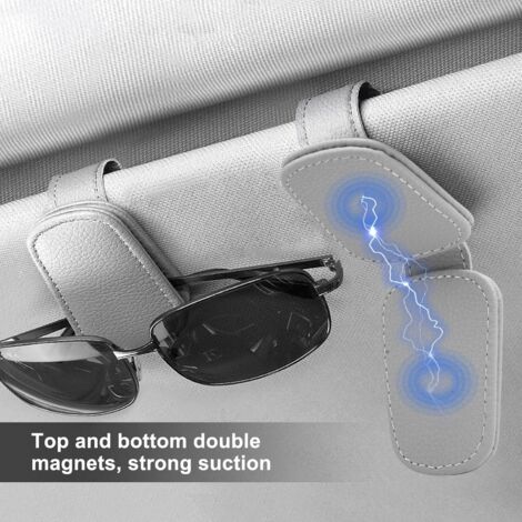 Porta Occhiali Sole Auto Porta Occhiali Da Sole Magnetico Per Auto Custodia In Pelle Per Visiera Parasole K 1039866 - Foto 5