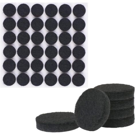 Sourcing Map 48 cerchi rotondi in feltro nero in tessuto non tessuto, 25 mm, 2,5 cm, adesivi in feltro pretagliati per artigianato fai da te