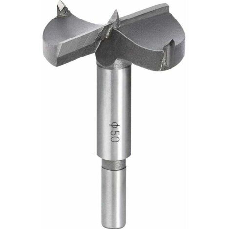 Punte da trapano per legno, fresa per legno in carburo da 50 mm, per l'installazione di porte sferiche in legno, cassetti, compensato, per realizzare rapidamente fori puliti a fondo piatto nel legno. (1/5)