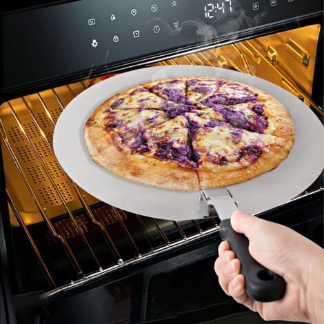 Pala per Pizza e Pane, Pala per Pizza in Acciaio Inossidabile con Manico, in 403 Acciaio Inossidabile, con Manico in Legno, per Pizza, Torte, Biscotti, Forno e Griglia, 25.5 cm / 10