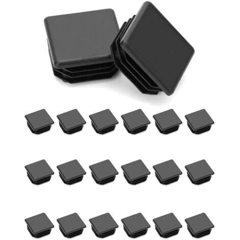 20 Tappi Terminali Quadrati 40x40mm In PVC - Piedini Per Sedie E Tubi, Antirumore E Protettivi, Per Mobili E Profili
