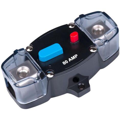 Interruttore automatico da 80 AMP, portafusibile in linea da 80 A, blocco inverter ripristinabile, DC 12 V-48 V, motore elettrico per pesca alla traina, audio stereo, ripristino manuale per auto, camp