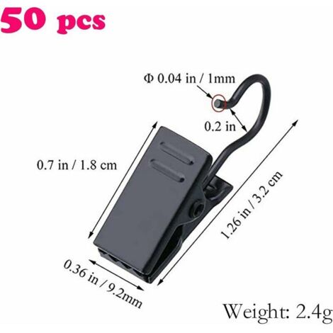 50 Pezzi Clip per Tende con Ganci in Acciaio Inossidabile, Doccia Tenda Clip Metallo Robusti, Gancetti per Tende da Doccia, Catene Luminose, Fili, Foto, Camera da Letto, Bagno, Decorazione Domestica