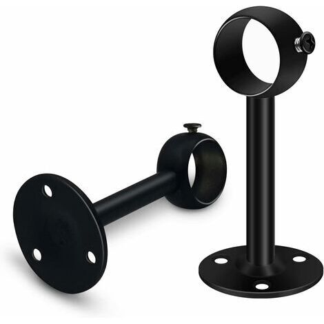 4 Ganci Per Aste Tende Da Soffitto In Metallo - Supporti Resistenti Per Aste Da 23 A 25 Mm - Kit Con Viti Incluse - 2