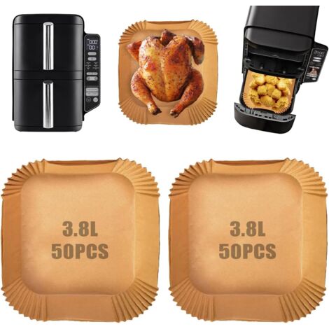 LaBlanc - 100 pezzi di carta da forno per friggitrice ad aria Ninja Double Stack Air Fryer SL300EU, accessori per friggitrice ad aria Ninja Double Stack 7,6L SL300EU, vassoio per friggitrice ad