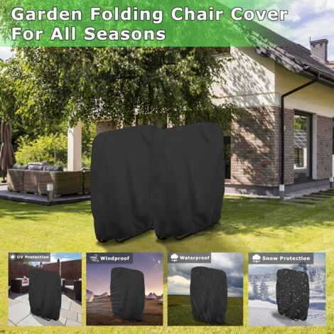 2 Pezzi Copertura per Sedie Pieghevoli da Giardino Copertura per Sedia a Sdraio Giardino Impermeabile Oxford Anti-UV Copertura Protettiva da Esterno (W71×L110cm) (Grigio-2pcs