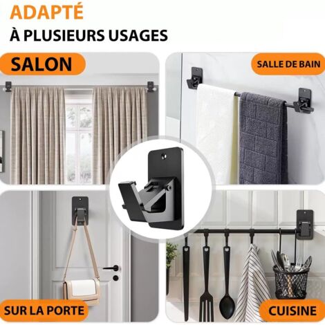 Confezione da 4 staffe per aste per tende, autoadesive, senza chiodi
