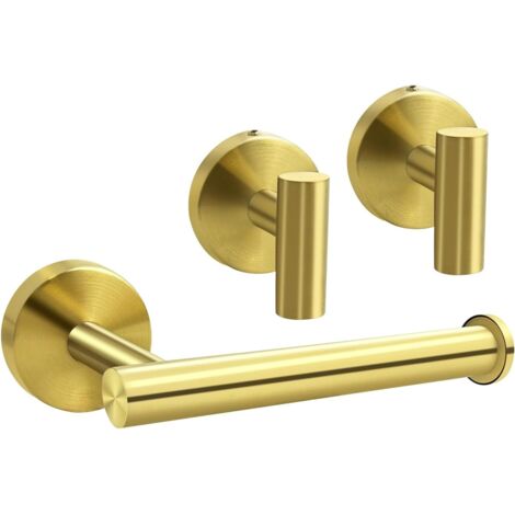 Mensola da bagno con due ganci universali, portarotolo e portasciugamani. Moderno portarotolo bianco con ripiano per riporre gli oggetti in bagno. - Italia
