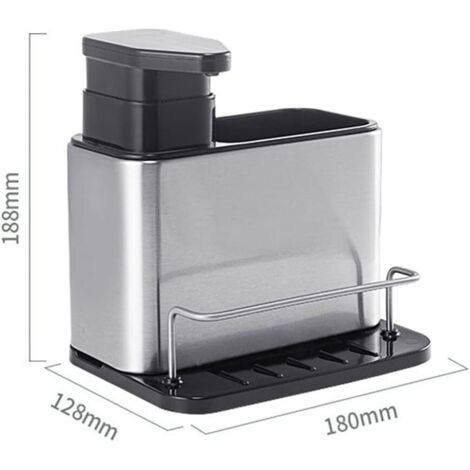 Portaspugna Adesivo Per Lavello In Acciaio Inox – Multifunzionale, Antiruggine, Senza Fori, Misura 18x7,9 Cm - 4