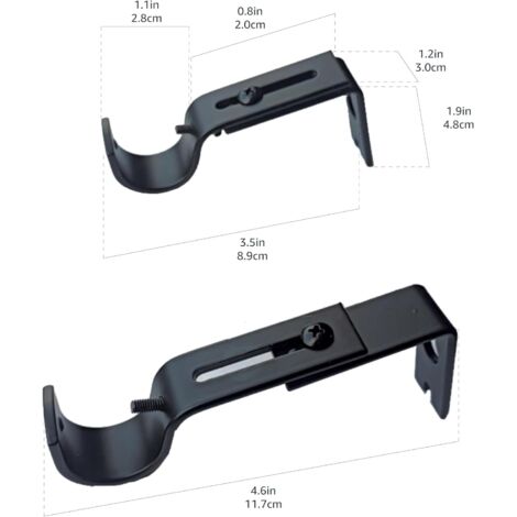 Set di 2 supporti da parete regolabili, neri